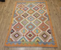 198x150 handgeweven oosterse wollen kelim ID33728