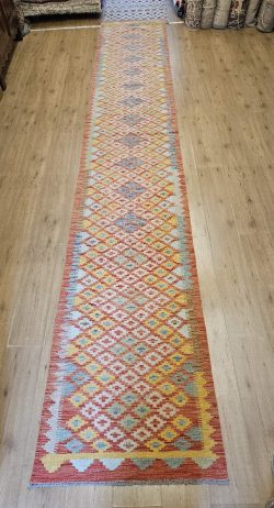 482x80 handgeweven oosterse wollen kelim loper ID33696