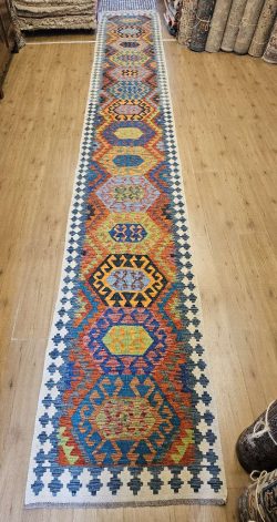 584x80 handgeweven oosterse wollen kelim loper ID33744