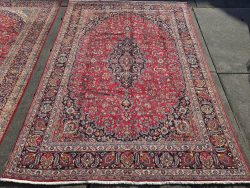 392x292 vintage handgeknoopt perzisch tapijt mashad ID33714