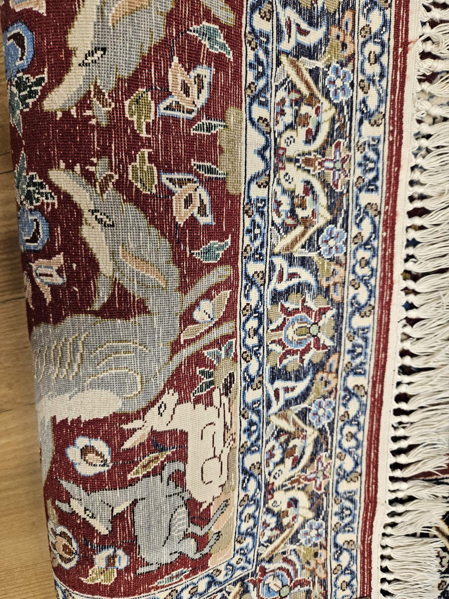 102x73 vintage handgeknoopt perzisch tapijt isfahan ID33854 - Afbeelding 3