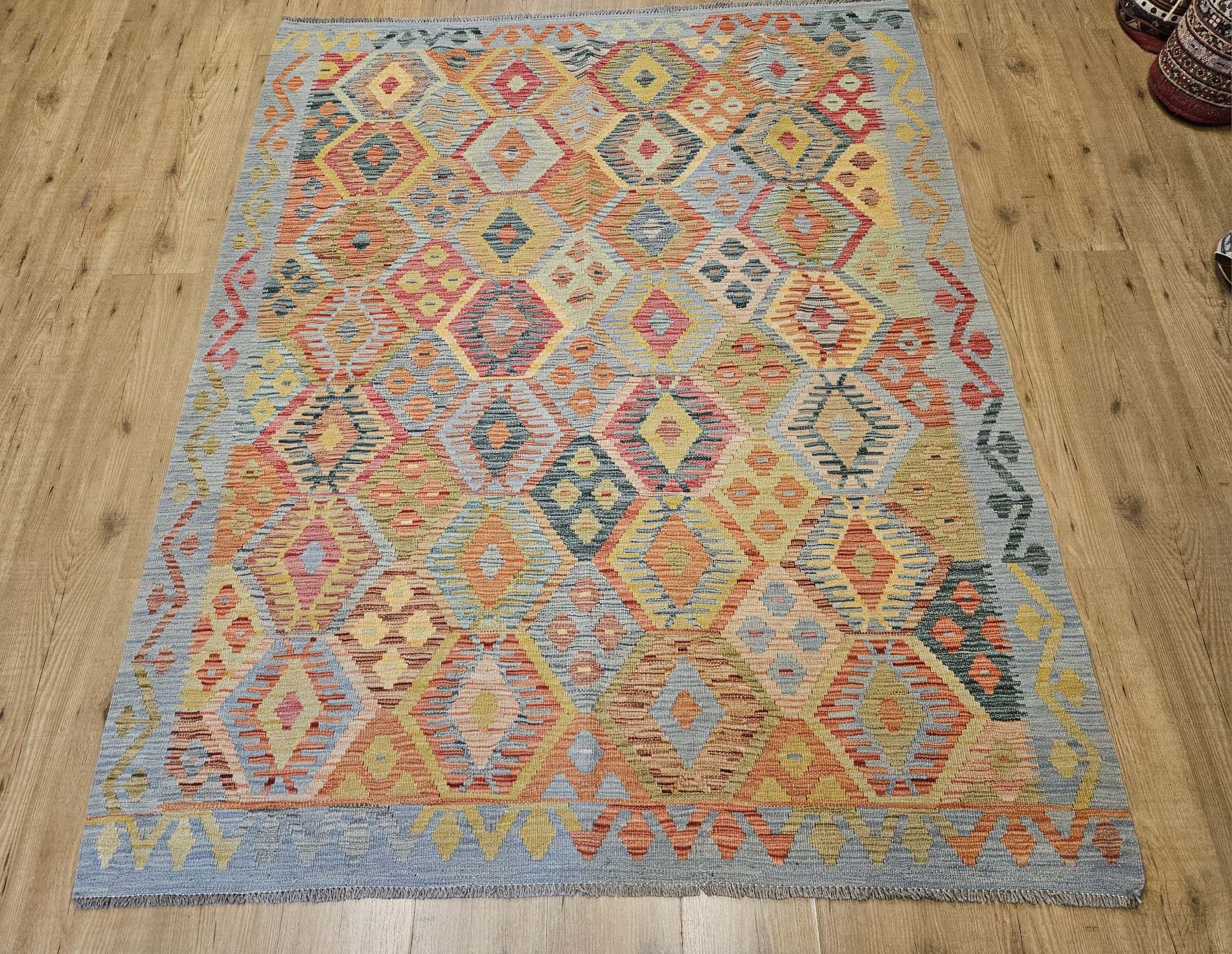199x157 handgeweven oosterse wollen kelim ID33786