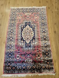 155x95 vintage handgeknoopt oosters tapijt karachi ID33842