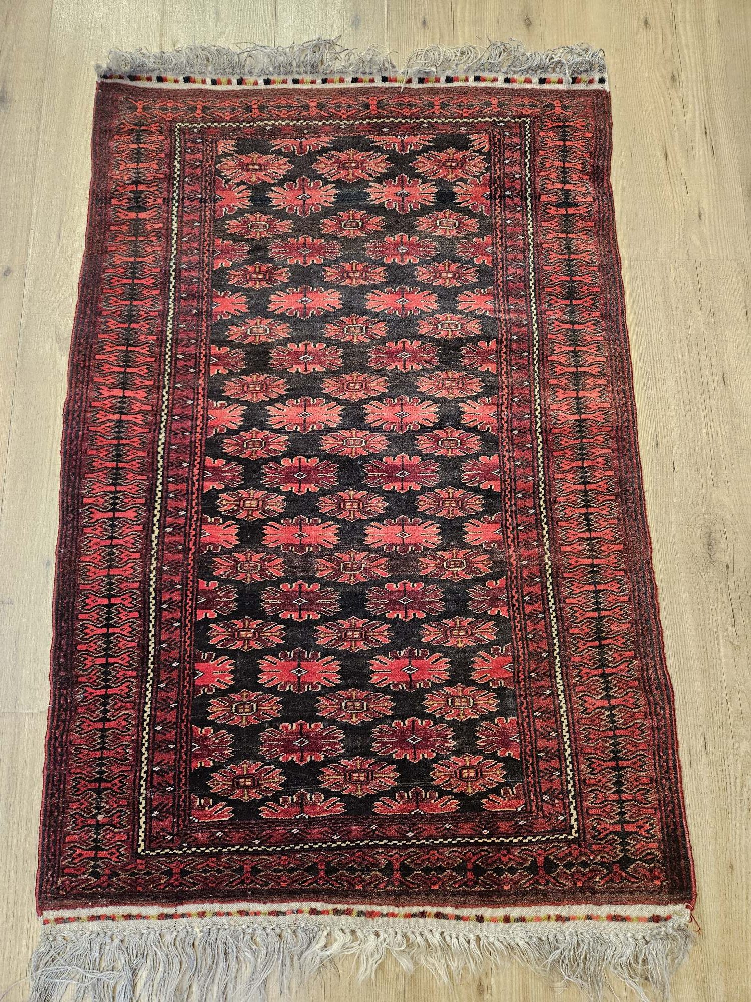 130x87 vintage handgeknoopt oosters tapijt afghaans ID33826