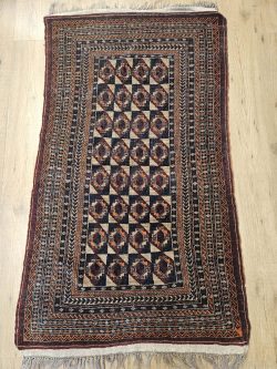 152x90 vintage handgeknoopt perzisch tapijt beloutch ID33822