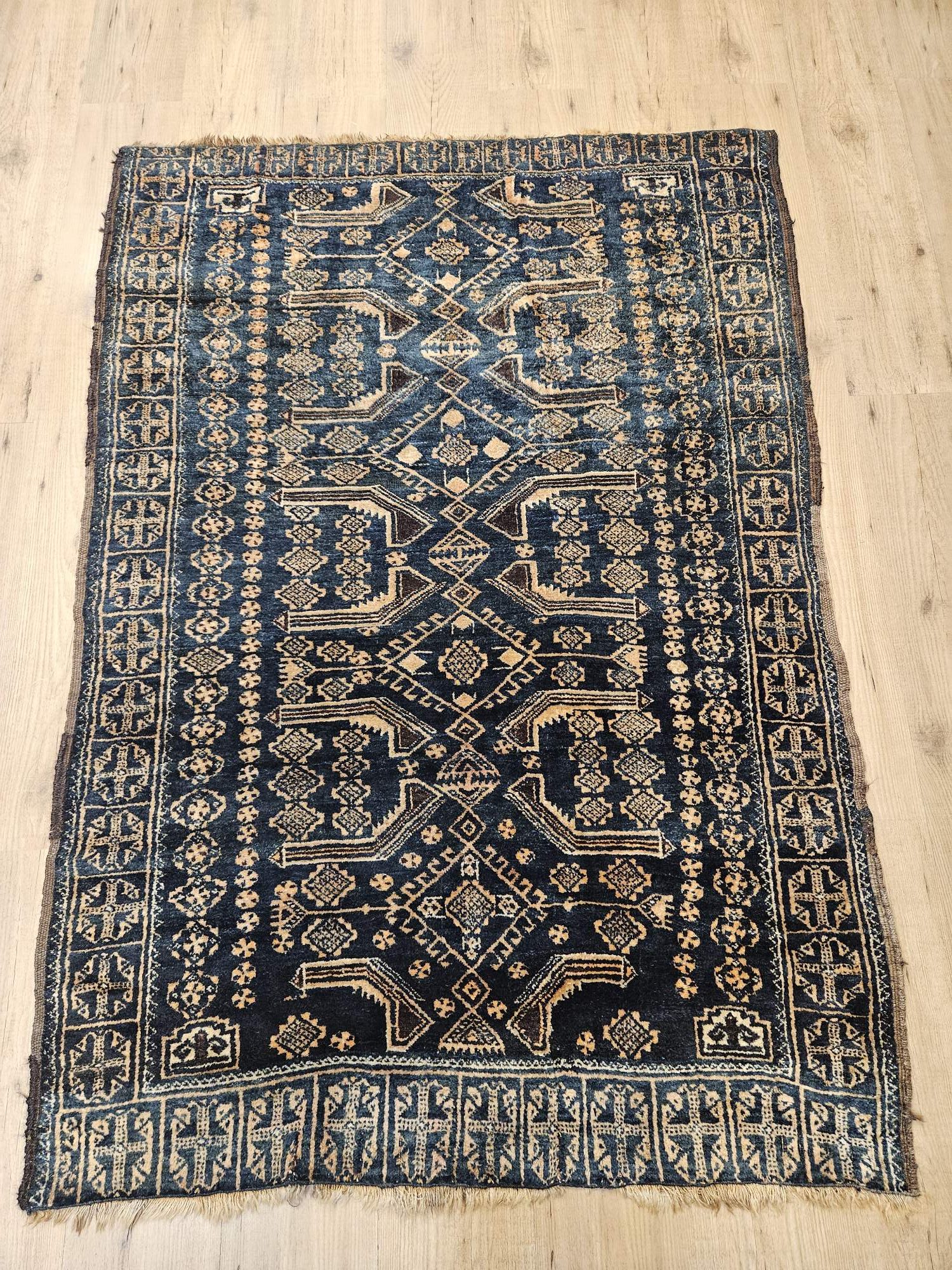 170x120 vintage handgeknoopt perzisch tapijt beloutch ID33850