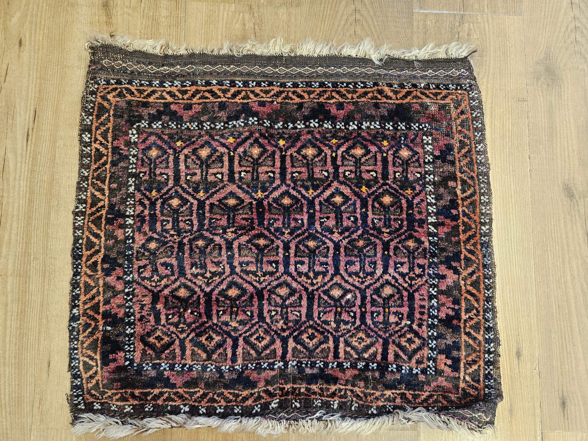 060x60 vintage handgeknoopt perzisch tapijt beloutch ID33832