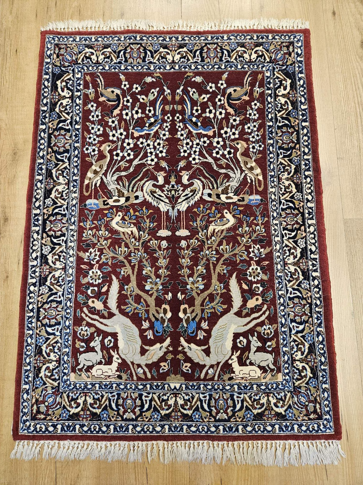 102x73 vintage handgeknoopt perzisch tapijt isfahan ID33854