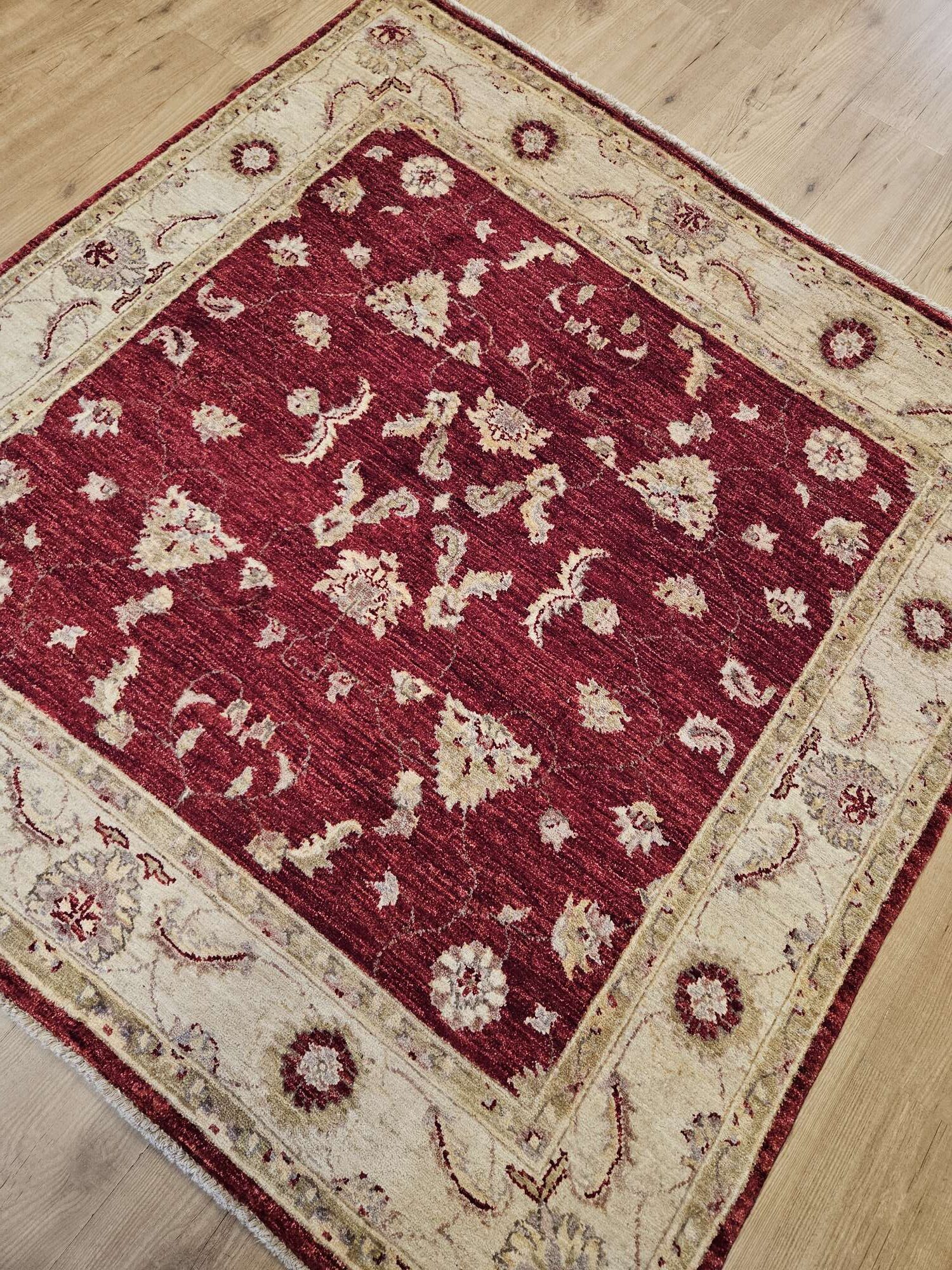 155x155 handgeknoopt oosters tapijt ziegler ID33872 - Afbeelding 2