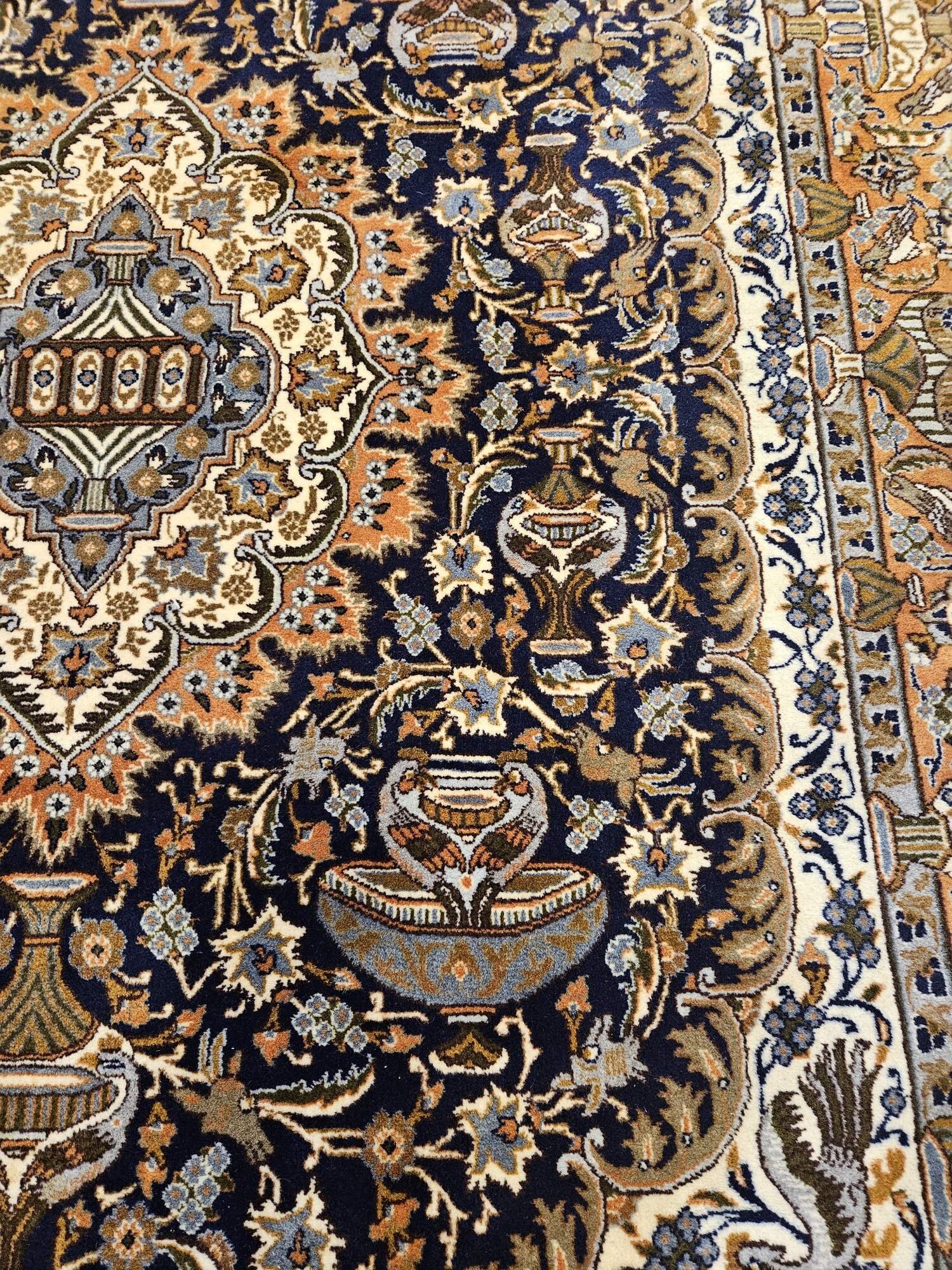 340x246 vintage handgeknoopt perzisch tapijt kashan ID33882 - Afbeelding 3