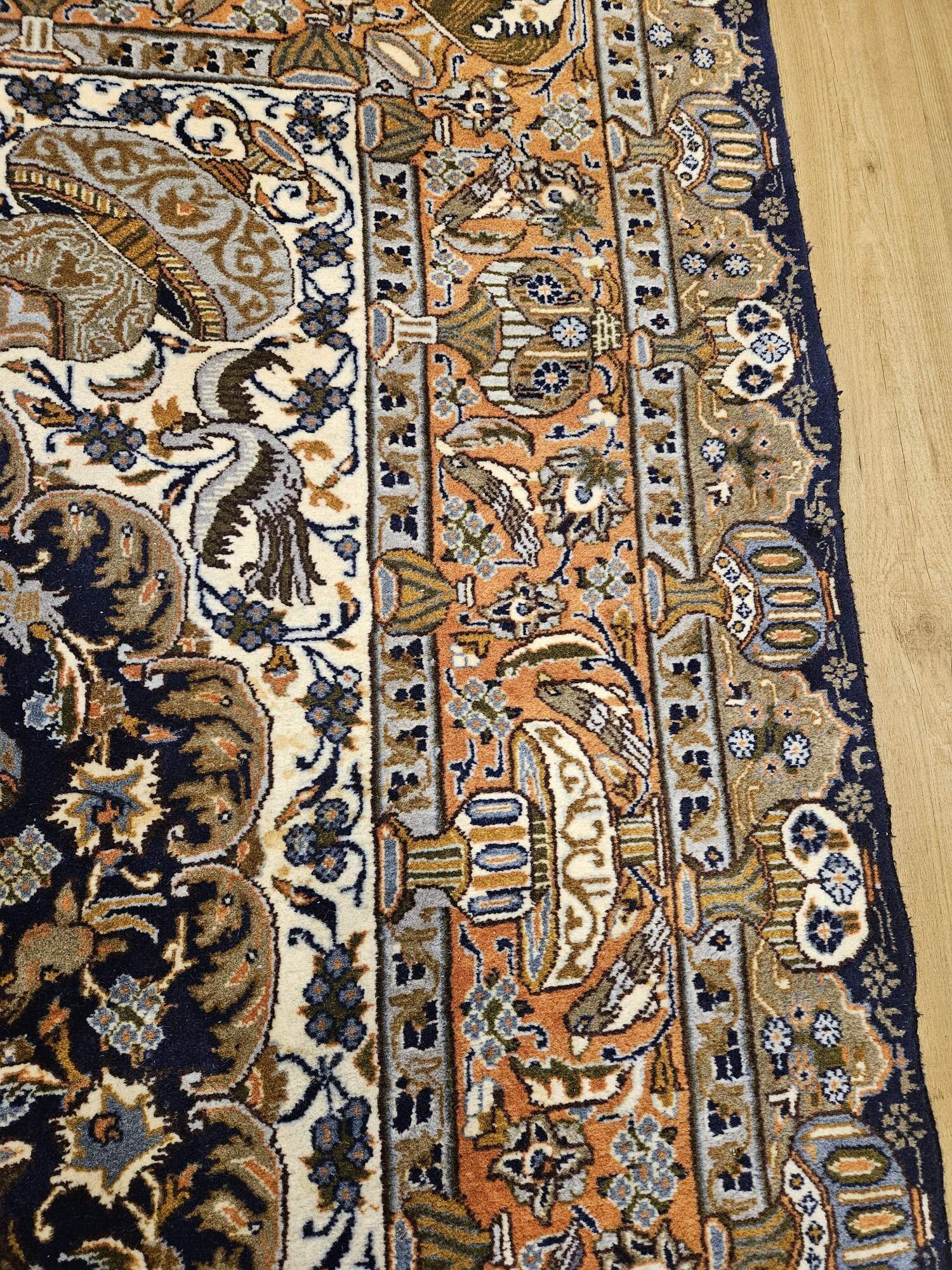 340x246 vintage handgeknoopt perzisch tapijt kashan ID33882 - Afbeelding 5