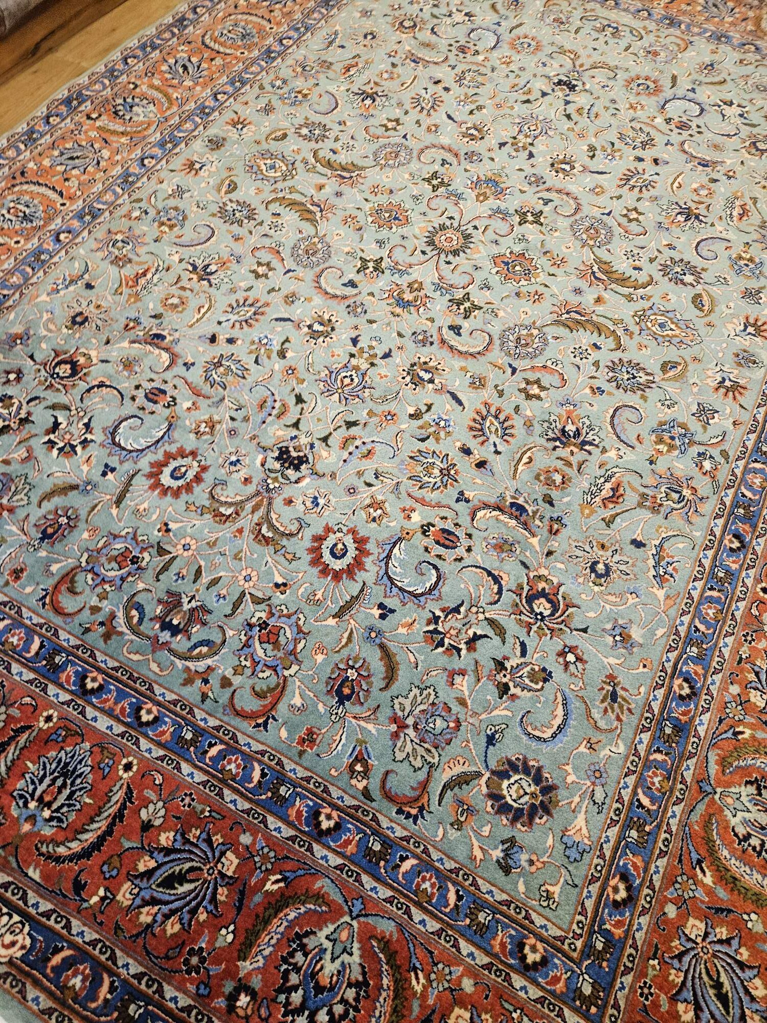 350x250 vintage handgeknoopt perzisch tapijt sarough ID33888 - Afbeelding 2