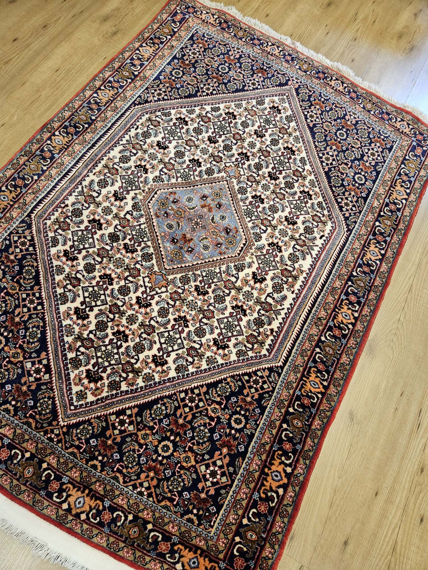 177x118 vintage handgeknoopt perzisch tapijt bidjar aiD33902 - Afbeelding 2