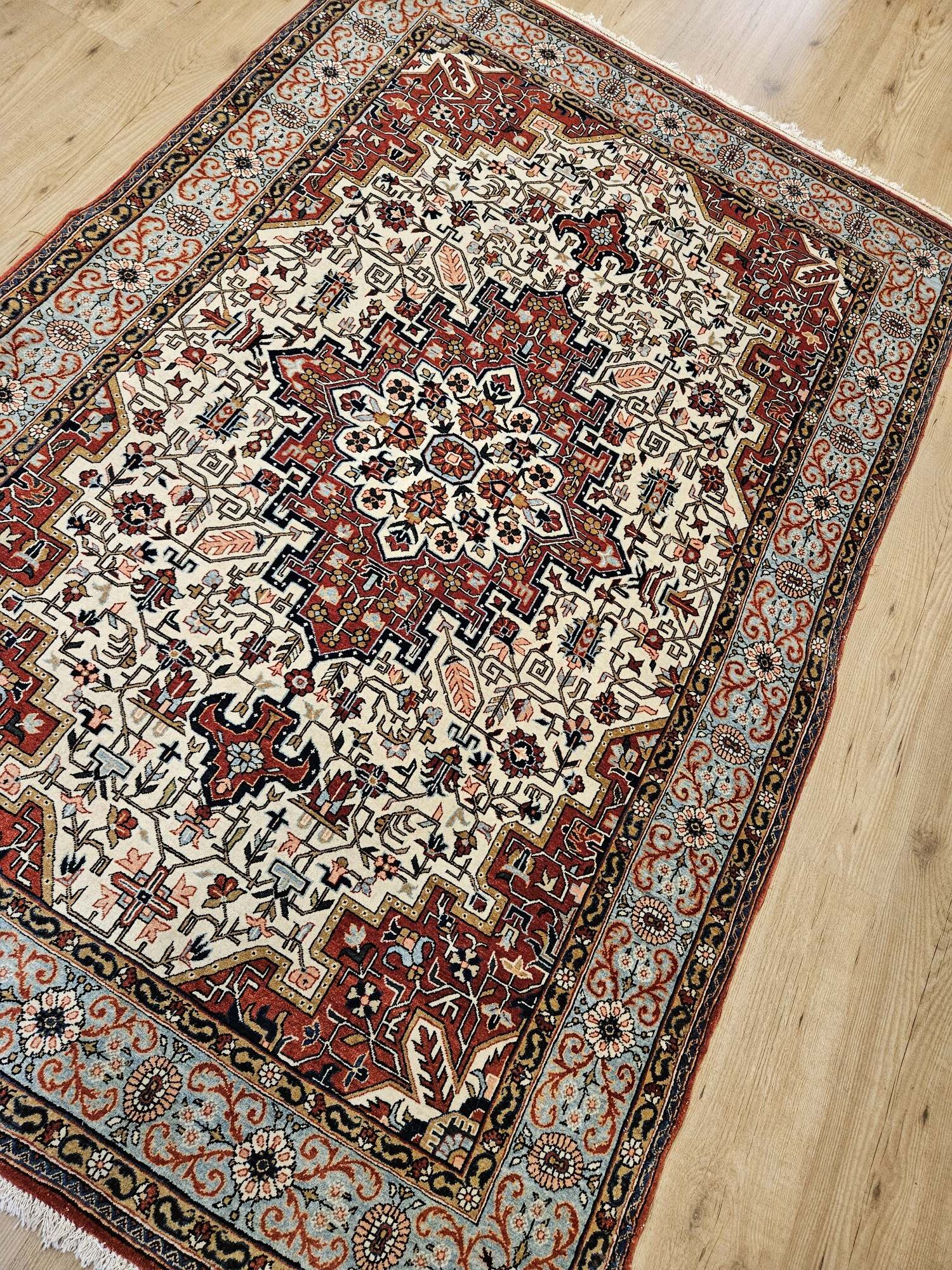 216x141 vintage handgeknoopt perzisch tapijt ghom ID33910 - Afbeelding 2