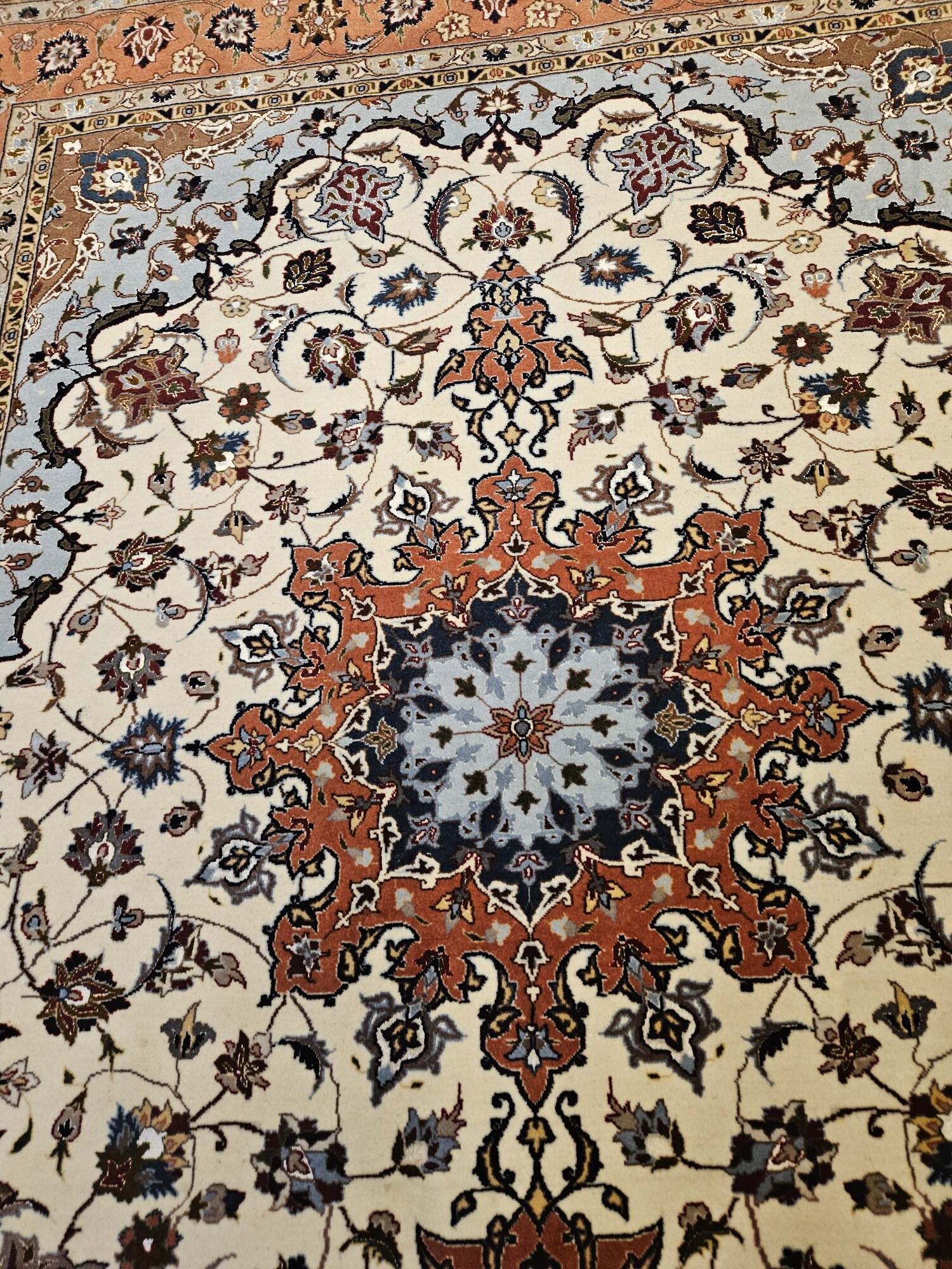 210x158 vintage handgeknoopt perzisch tapijt tabriz 50raj ID33916 - Afbeelding 2