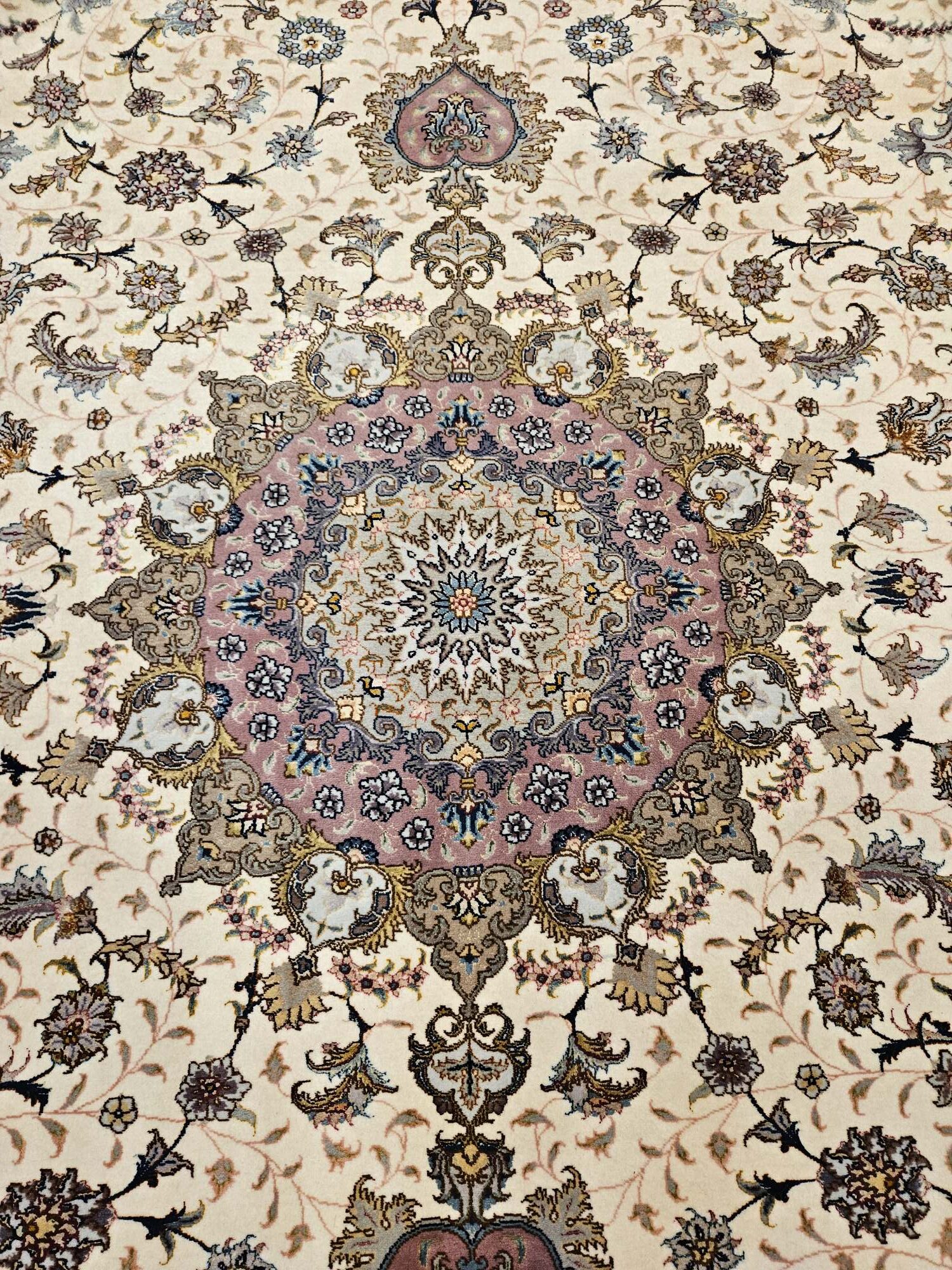 304x200 vintage handgeknoopt perzisch tapijt tabriz 60raj met zijde ID33950 - Afbeelding 3