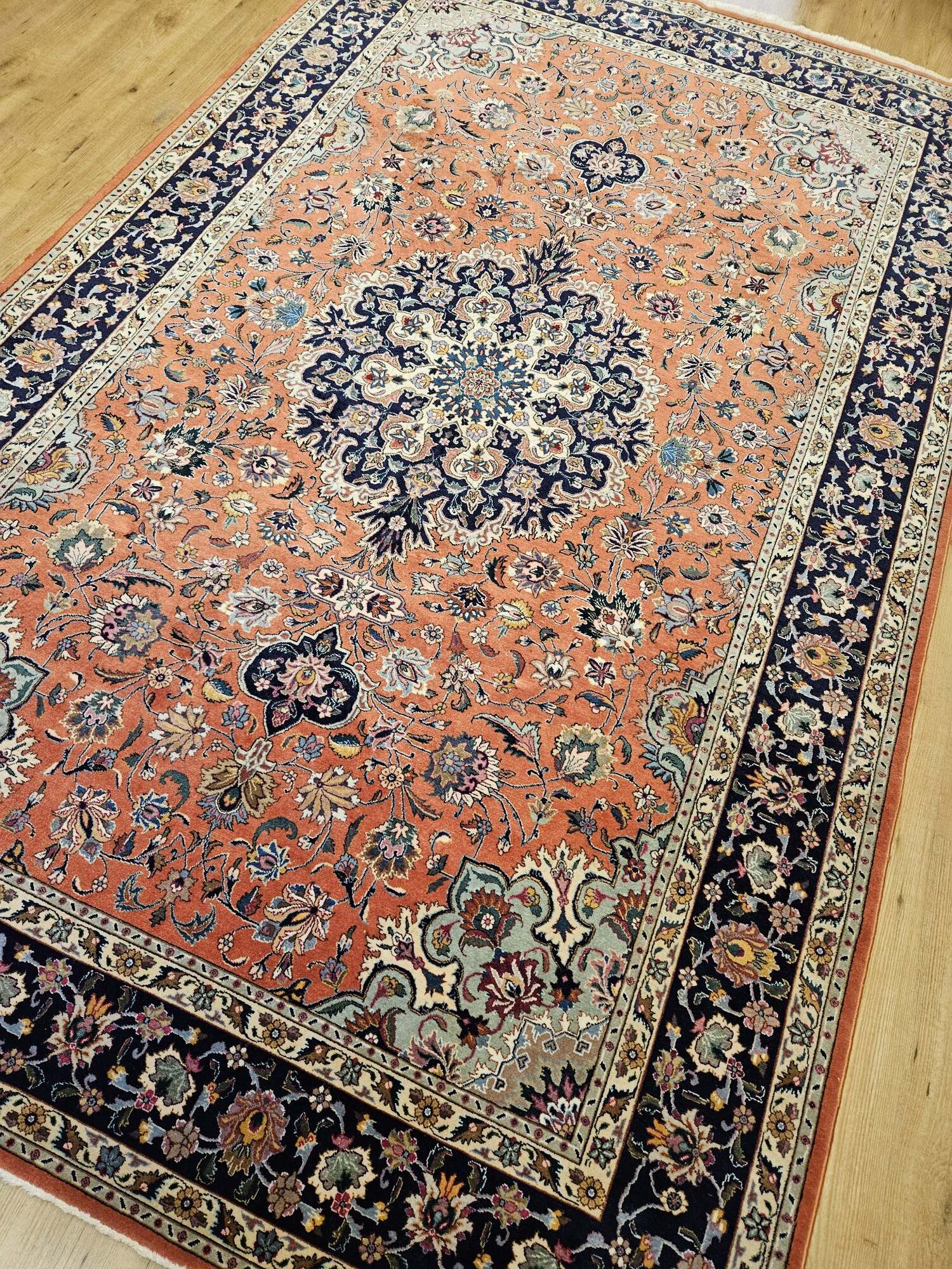 286x178 vintage handgeknoopt perzisch tapijt tabriz 50raj ID33954 - Afbeelding 2