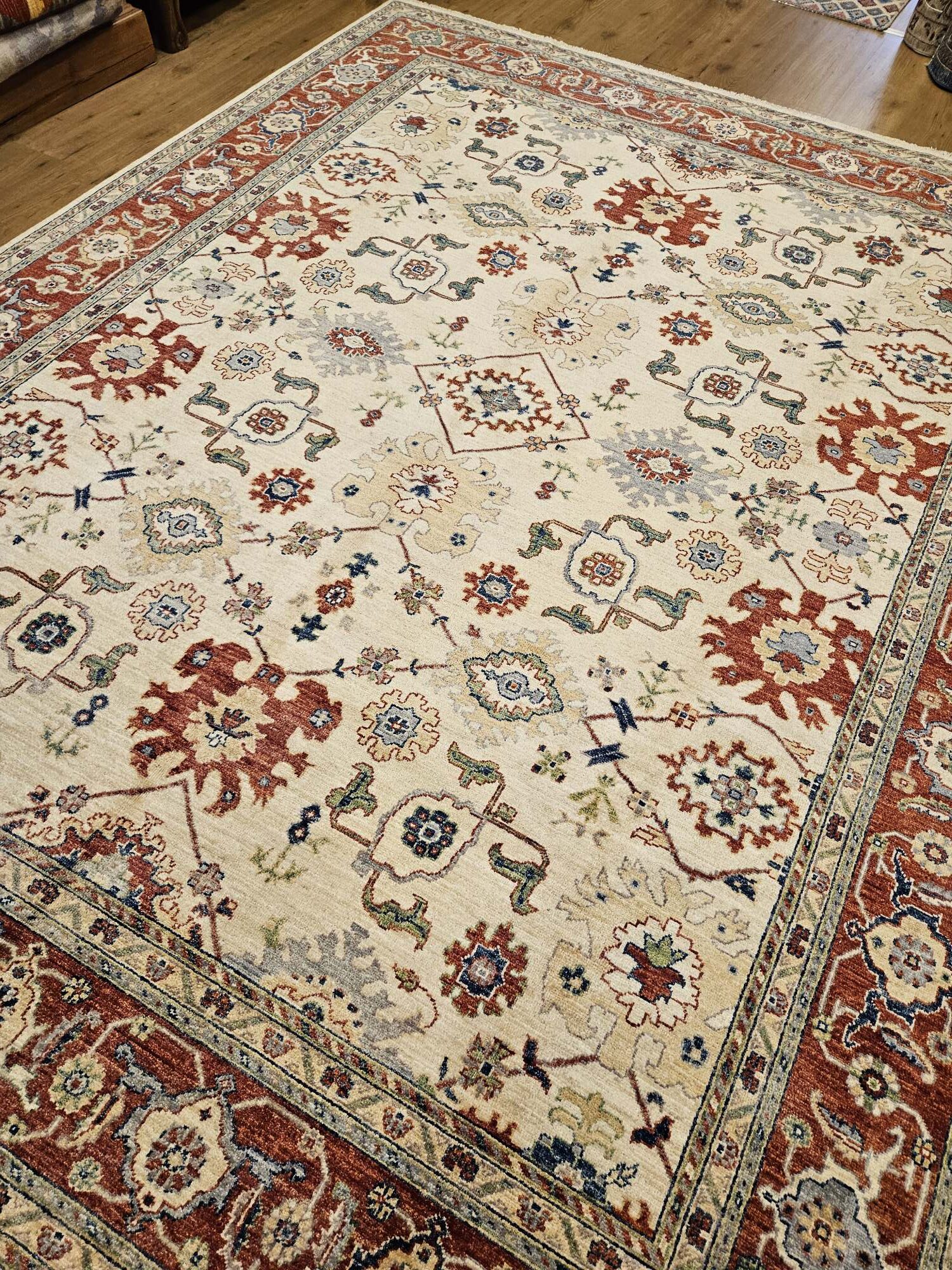 304x241 handgeknoopt oosters tapijt ziegler design ID33978 - Afbeelding 2