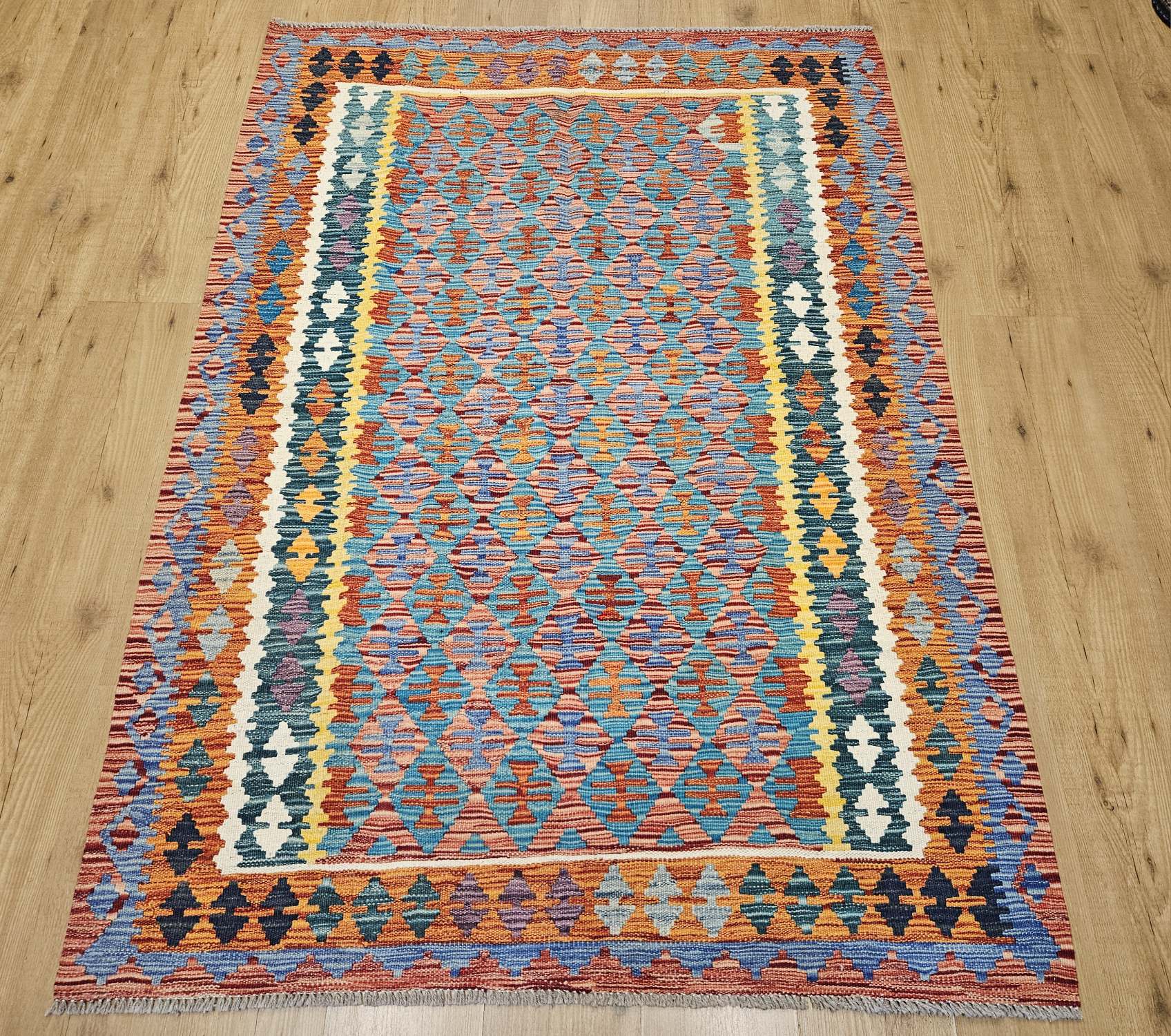 182x129 handgeweven oosterse wollen kelim ID33894