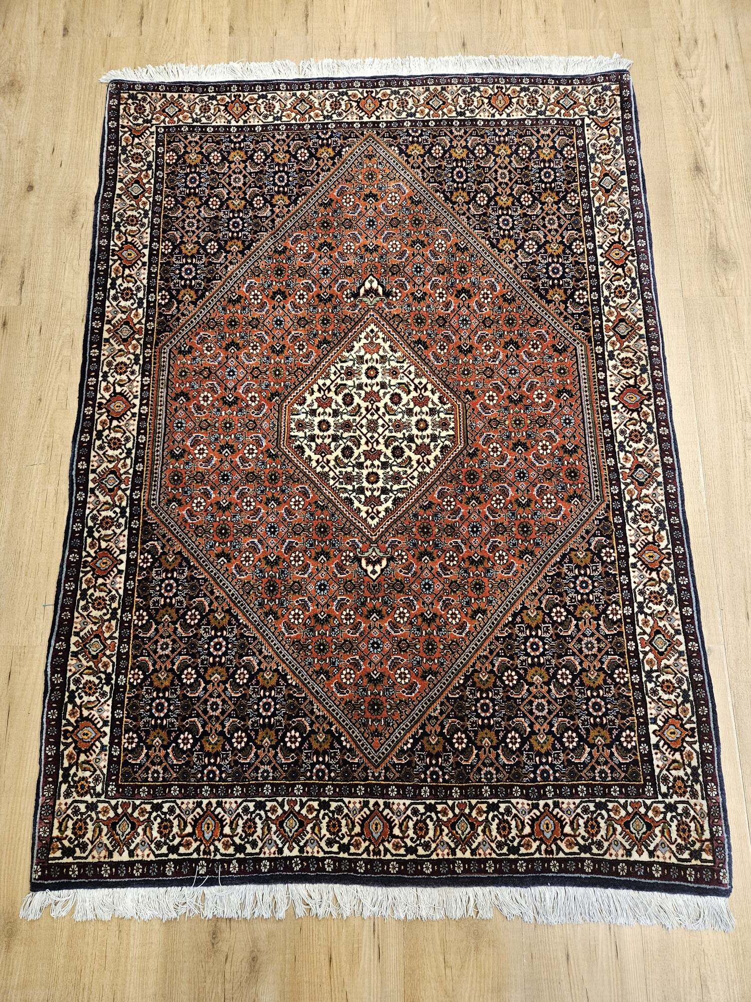 170x118 vintage handgeknoopt perzisch tapijt bidjar ID33956