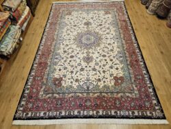 304x200 vintage handgeknoopt perzisch tapijt tabriz 60raj met zijde ID33950
